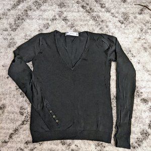 Zara black crop top long sleeve - size S